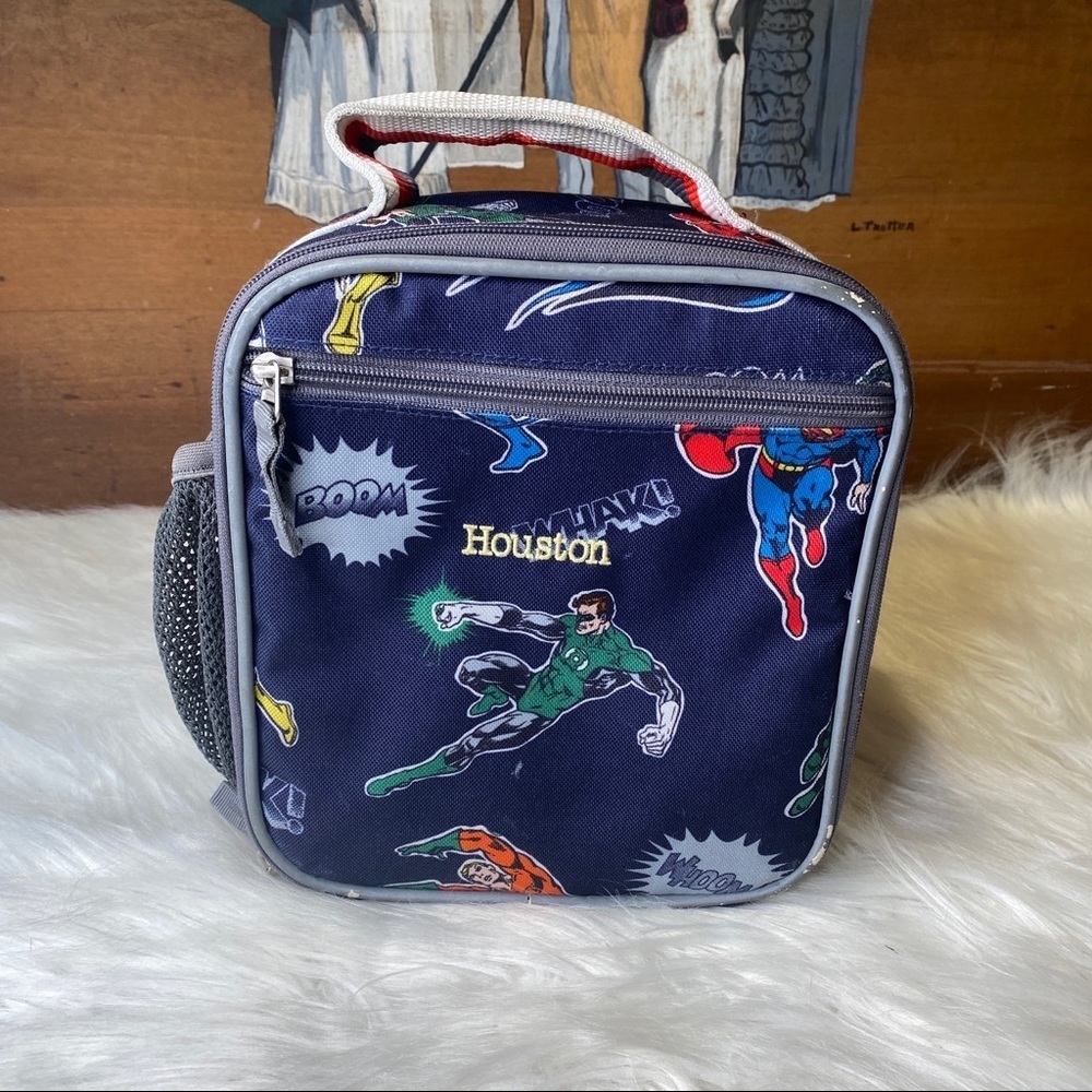 Pottery Barn Kids DC Comics Insulated Soft Sided Lunch Box Monogramed HOUSTON